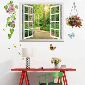 3D Sunshine Forest  Window Wall Sticker Home Decoration