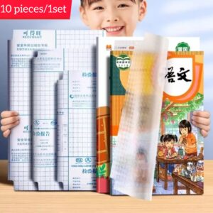 10Pcs/Set Transparent Self-Adhesive Waterproof Book Cover, All Government Book Cover(16K Big Size)
