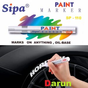 (White+Red)2 pics Waterproof Tire Marking Pen for Motorcycle and Car