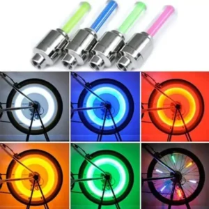 4 pieces Multicolour Tire Valve Cap Flashlight For Bike,Car,Cycle