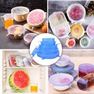 (৩ সেট=১৮ পিস)Silicone Food Cover Set