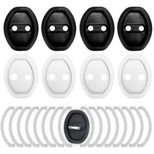 8 Pcs High-Quality Silicone Car Door Lock Cover(Black+white colour)