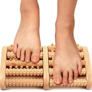 Wooden foot roller massager