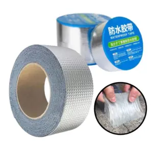 ৩ পিস Waterproof Aluminium Rubber Butyl Sealing Tape, Waterproof Repair Tape for Roof Water Leakage, Pipe Leakage(3m*5cm)