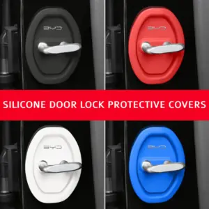 12 Pcs High-Quality Silicone Car Door Lock Cover(Black+white+Red colour)
