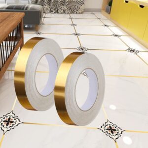 ২ পিস Self Adhesive waterproof Golden Single Line Tile Gap Tape(দৈর্ঘ্য ১৬৬+১৬৬=৩৩২ ফিট, প্রস্থ ১ সে.মি.)