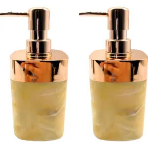 ১ পিস Luxury Marble Soap Dispenser-Yellow golden