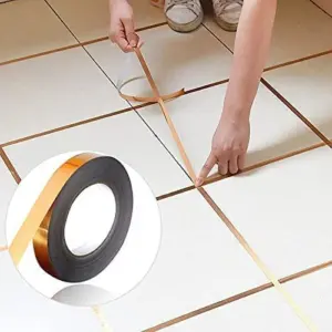 ১ পিস Self Adhesive waterproof Golden Single Line Tile Gap Tape(দৈর্ঘ্য ১৬৬ ফিট, প্রস্থ ১ সে.মি.)