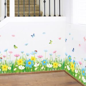 (১ সেট =২ পিস)Self Adhesive Green Grass Flower 3D Wall Stickers(দৈর্ঘ্য=৪ ফিট, প্রস্থ=১.৭ ফিট)