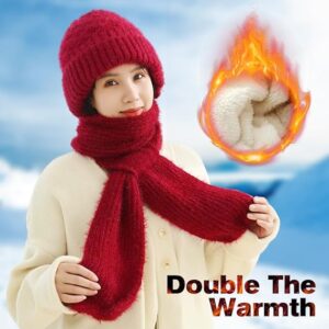 Windproof Cap with Scarf Wine(Red Wine)