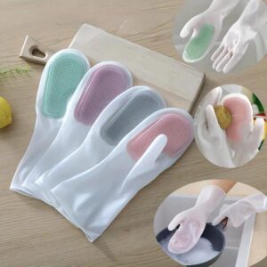 (২ জোড়া=8 পিস) Dishwashing Silicone Hand Gloves