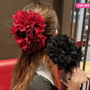 ২ পিস Luxury Crystal Hair Crab Clip(Red+Black Color)